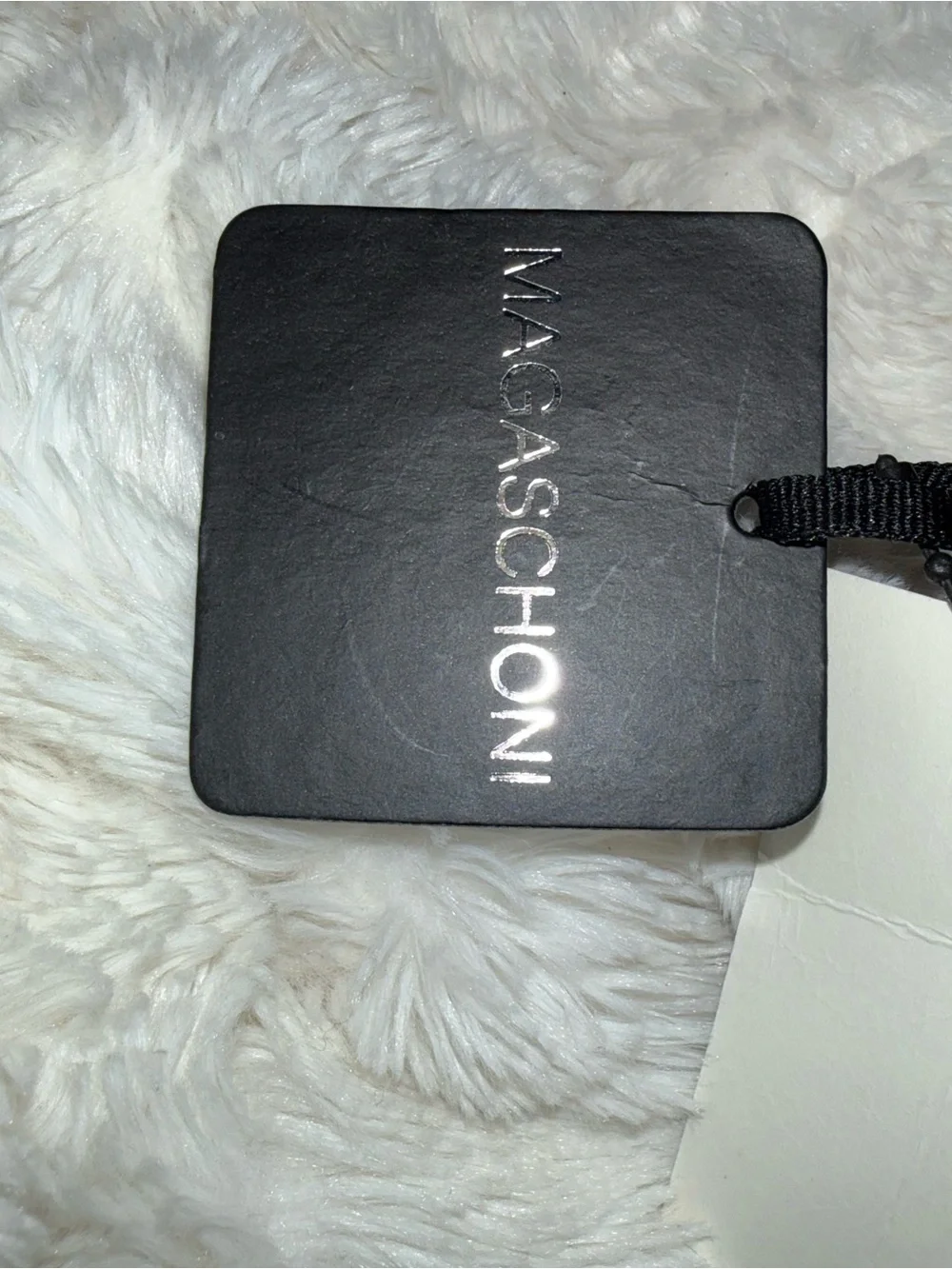Halloween-Magaschoni- black with white ghosts and tassels